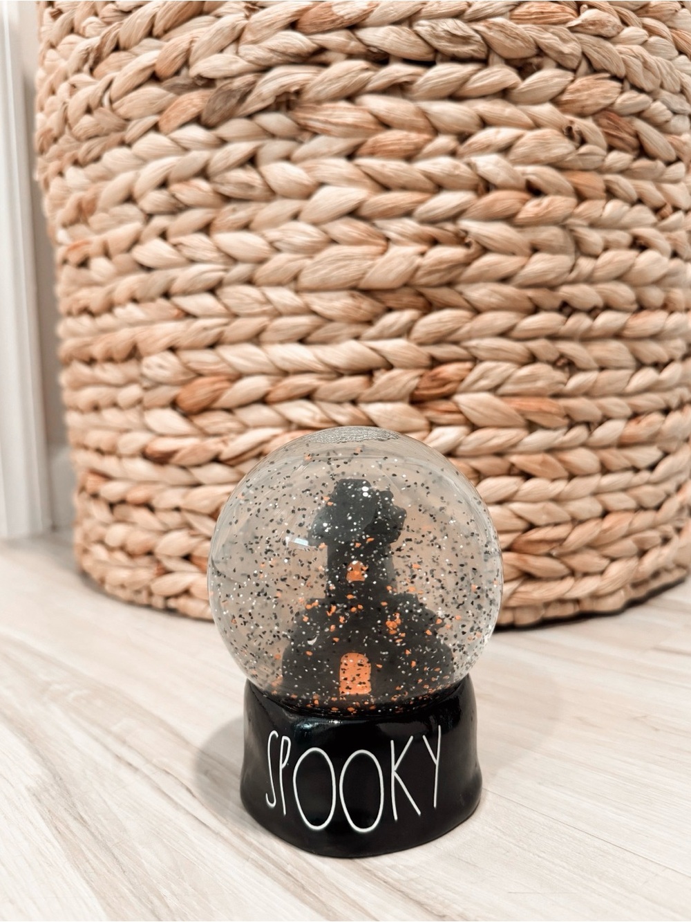 Rae Dunn Spooky Halloween Snow Globe - Black & Orange